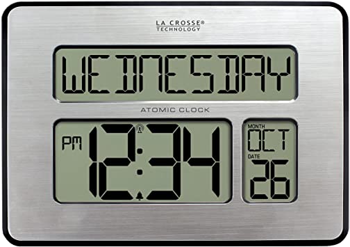 La Crosse Technology 513-1419-INT Atomic Full Calendar Clock with Extra Large Digits