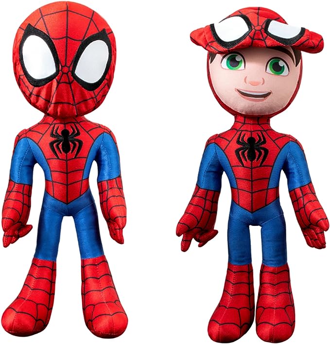 Marvel Spidey and His Amazing Friends - Feature Plush Spidey Secret Hero Reveal - 16” Plush with Sounds - Toys for Kids Ages 3   - Superhero Toys for Kids 3 and Up