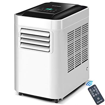 COSTWAY 10,000 BTU Portable Air Conditioner Unit with Dehumidifier & Fan for Rooms up to 200 Sq. Ft. with Remote Control, LCD Display, and Casters