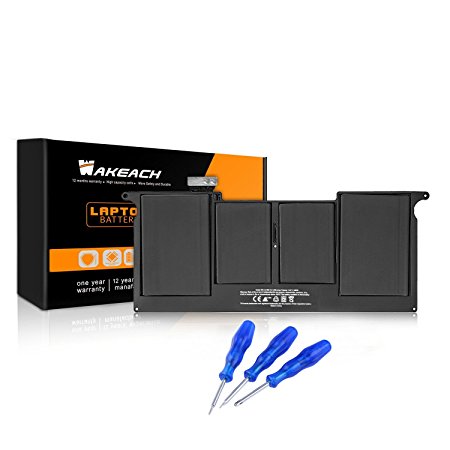 Wakeach Laptop Battery for Apple Macbook Air 11-inch A1406 A1495 A1370 (2011 Version) A1465(Mid-2012 Mid-2013 Early-2014)   Three Free Screwdrivers - 12 Months Warranty [Li-Polymer 7.6V 5200mAh/39Wh]