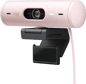 Logitech Brio 500 Full HD Webcam with Auto Light Correction, show Mode, Dual Noise Reduction Mics, USB-C Cable, Streaming - Pink