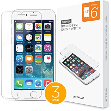 UPPERCASE DuraGlass Premium Tempered Glass Screen Protector 3 Pack (iPhone 6/6S Plus (3 Pack))