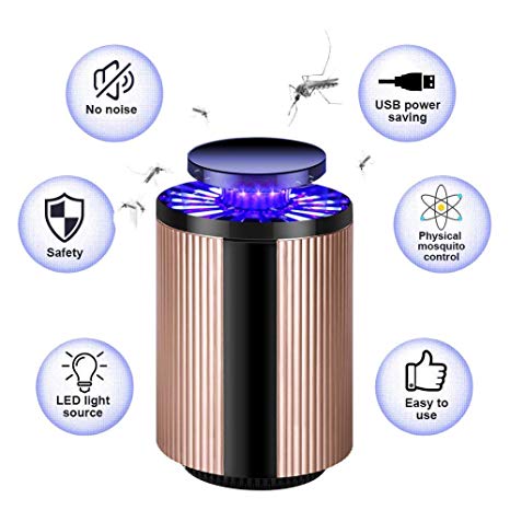 Electric Mosquito Killer Lamp, 2019 Upgraded Electric Bug Zapper with UV LED Light, USB Powered Mosquito Trap Indoor, Chemical-Free, Nontoxic, Odorless, Noiseless , Safe for Babies, Pregnant Women