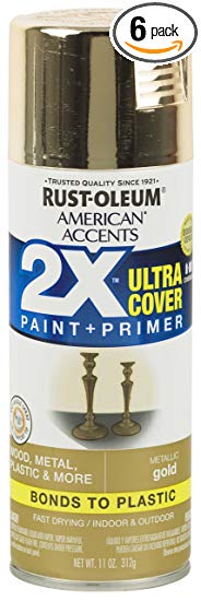 Rust-Oleum 327909-6PK American Accents Ultra Cover 2X Metallic, 6 Pack, Gold