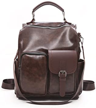 JYG Women's Fashion College Backpack PU Leather Travel Shoulder Bag,Brown