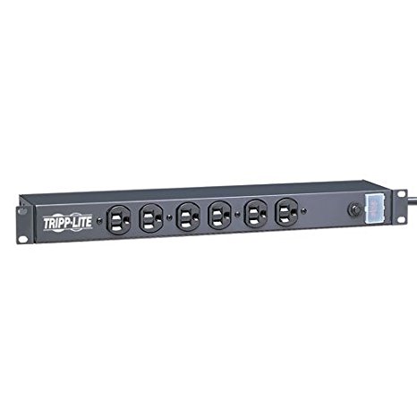 Tripp Lite 12 Outlet Rackmount Network-Grade PDU Power Strip, Front & Rear Facing, 15A, 15ft Cord with 5-15P Plug (RS-1215)