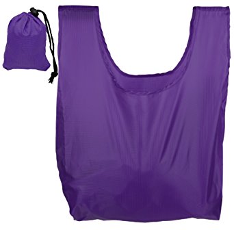 Reusable Grocery Bags | Foldable w/ Integrated String Pouch | Ripstop Nylon Tote