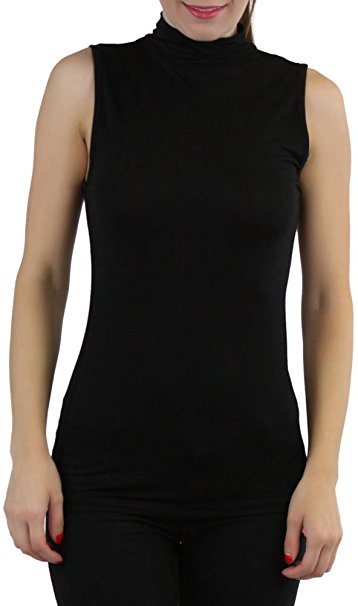 ToBeInStyle Women's Sleeveless Turtleneck Top