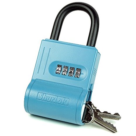 ShurLok SL-100W 4-Dial Numbered Key Storage Combination Lock Box, Blue