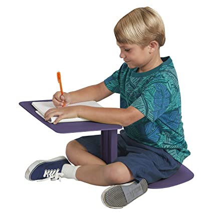 ECR4Kids The Surf Portable Lap Desk, Laptop Stand, Writing Table, Kids’ Travel-Friendly Tray, Flexible Collaborative Seating for Teens and Adults, One-Piece Desk, GREENGUARD [GOLD] Certified, Eggplant