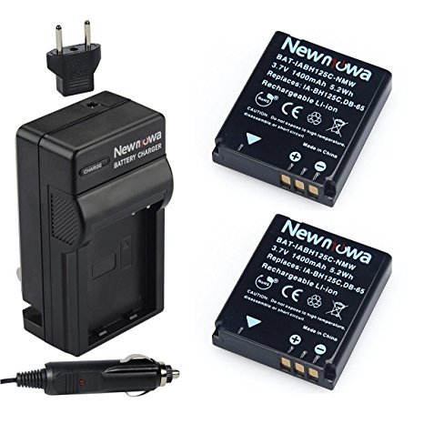 Newmowa IA-BH125C Battery (2-Pack) and Charger kit for Samsung IA-BH125C, Ricoh DB-65, Sigma BP-41, and Pentax D-Li106 Batteries Samsung HMX-R10 Ricoh , GR , GR-IV , G700 , GR-III , GR Digital Sigma , DP3m , DP2 Merrill Pentax , MX-1 , X90, same as Ricoh DB-65 battery