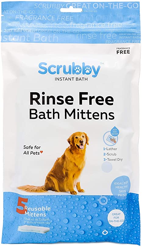 ScrubbyPet No Rinse Pet Wipes- Use for Pet Bathing, Pet Grooming, and Pet Washing, Simple to Use,Just Lather, Wi