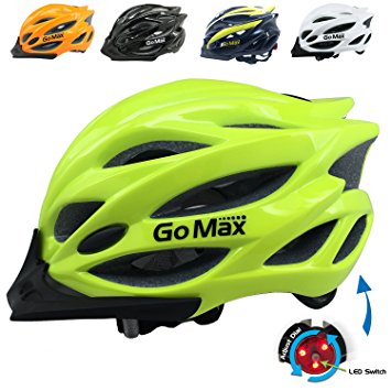 GoMax Aero Adult Safety Helmet Adjustable Road Cycling Mountain Bike Bicycle Helmet Ultralight Inner Padding Chin Protector and visor w/ Adjust Dial also for Kids 12