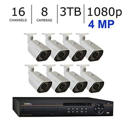 Q-See 4MP HD 1080p  Complete IP Video Security Surveillance System - 8 Bullet Cameras & 16 POE Channel NVR with 3 Terabytes