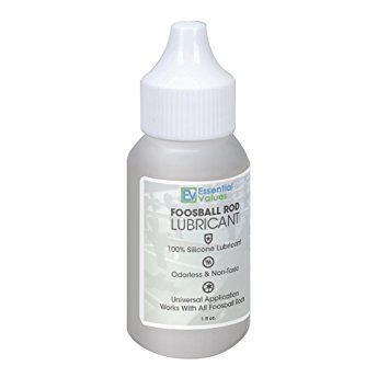 Foosball Rod Lubricant - 100% Silicone Lube for Foosball / Tornado Table Rods by Essential Values