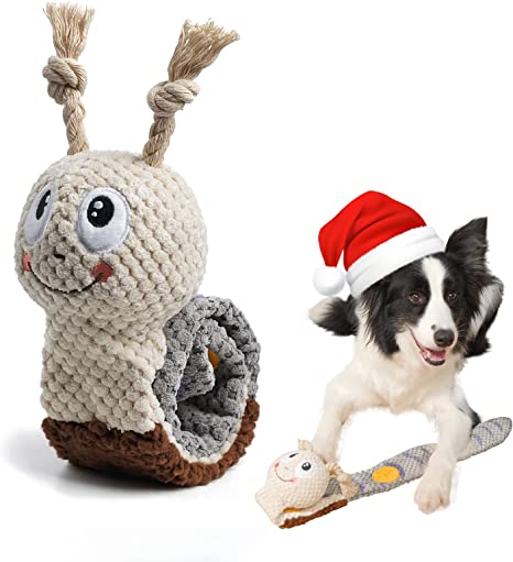 MIDOG 2-in-1 No Stuffing Plush Dog Toys Squeaky Durable Crinkle Dog Toy for Large Dogs Indestructible Stuffed Dog Chew Toy for Aggressive Chewers Small Medium Dog Tug Toy Pet Treat Toy Puppy Toys