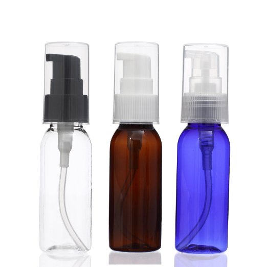 Pump Bottle Pack of 3 For Lotion Mask Cream Essense Serum Foudation Travel Kit and DIY Cosmetic Product Dispense