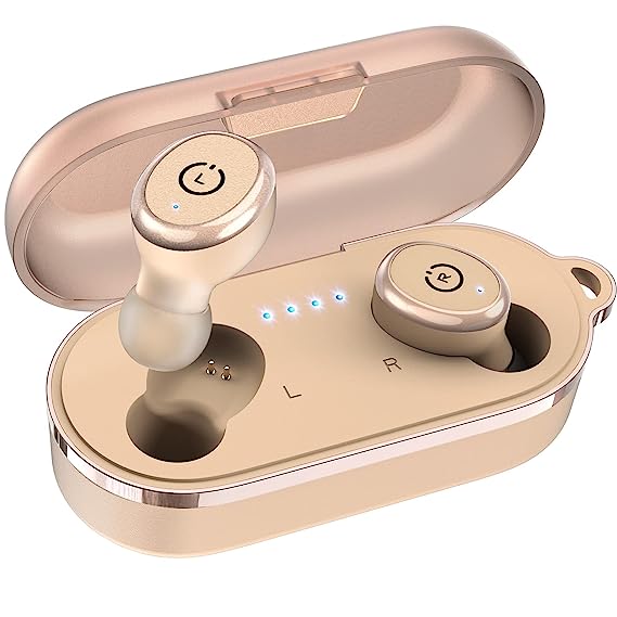 TOZO T10 Bluetooth 5.3 Wireless Earbuds with Wireless Charging Case IPX8 Waterproof Stereo Headphones in Ear Built in Mic Headset Premium Sound with Deep Bass for Sport Khaki