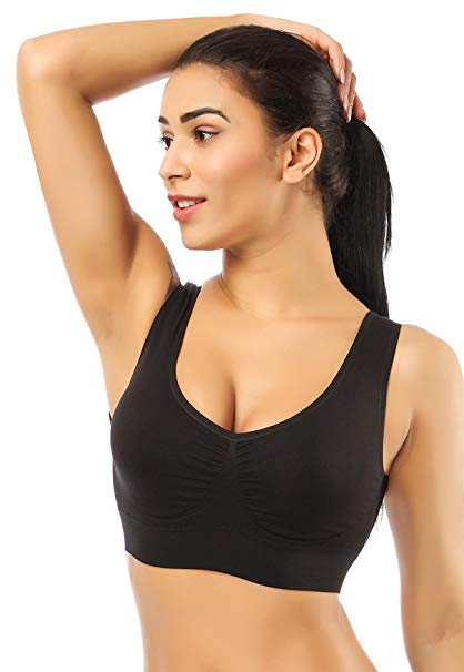 Sports Bras for Women,BESTENA Seamless Comfortable Everyday Bra Yoga Bra Plus Size with Removable Pads(Giving Laundry Bag)