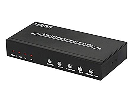 Revesun HDMI 2x1 Multi-Viewer with PIP ( 2 input 1 output ) Quad Switcher 1080p HDMI 1.3a HDCP 1.2