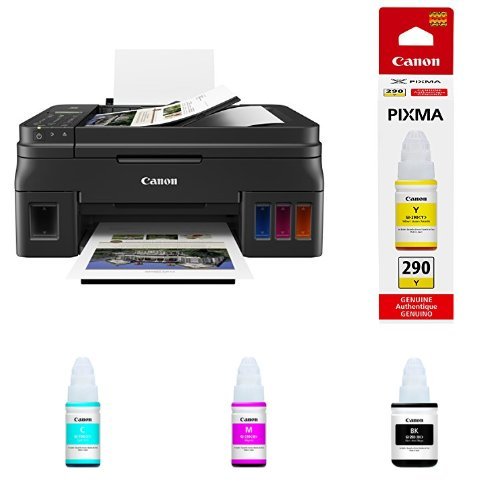 Canon G4210 Wireless Mega Tank All-in-One Printer, Photos or Documents with Ink bottles (Yellow, Pigment Black, Magenta & Cyan)