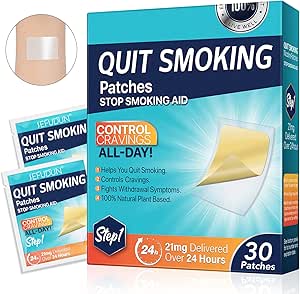 21mg Quit Smoking Patches, Step 1 Stop Smoking Aids Patches, 30 Count Quit Smoking Stickers That Work with 2 Weeks, Delivered Over 24 Hours Transdermal System, Easy & Effective Anti-Stickers