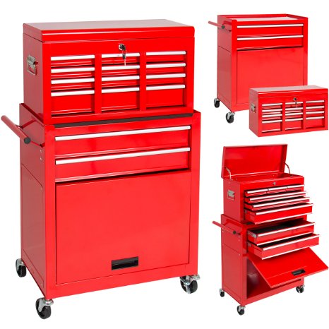 Best Choice Products Portable Top Chest Rolling Tool Storage Box Cabinet Sliding Drawers