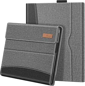 Fintie Case for Microsoft Surface Pro X (2021/2020/2019) - Multiple Angle Viewing Portfolio Business Cover with Pocket for 13 Inch New Surface Pro X, Compatible w/Type Cover Keyboard, Gray