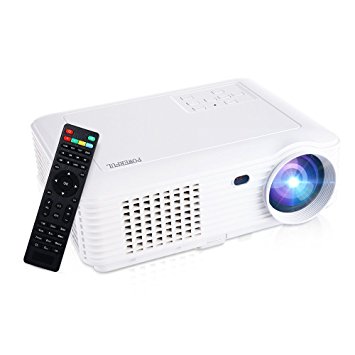 Projector, 4000 Lumens Brightness Home Projector HD 1080P 1280 x 800 Pixels Multimedia LCD Projector up to 160 inches with HDMI VGA USB Cinema Projector, White