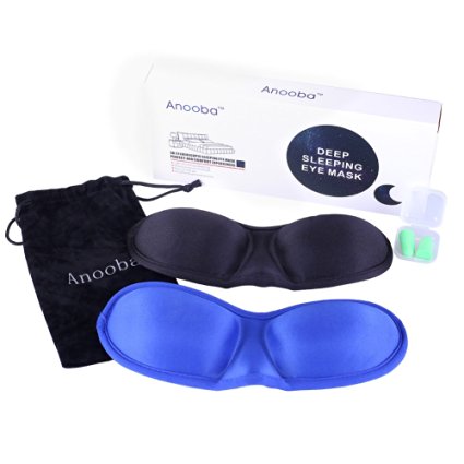 Sleep Mask Eye Mask For Sleeping, 3D Sleeping Mask With 2 Pack, Best Cover For Nap Or Travel, Comes In A Carry Pouch, Includes Ear Plugs, Travel Pouch For Men, Women, Kids