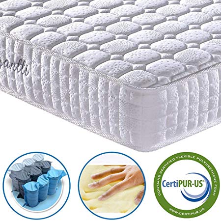 Vesgantti 9.4 Inch Twin XL Multilayer Hybrid Mattress, Bed in a Box, Medium Firm Plush Feel- Memory Foam and Pocket Spring - CertiPUR-US Certified/100 Night Trial