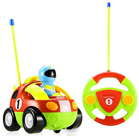 Babrit RC Cartoon Cars with Action Figure Radio Control Toy Radio Controlled cars with Music Best Christmas Gift for Toddlers Kids