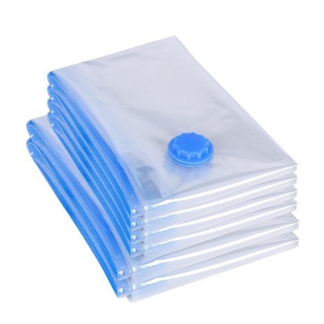 Songmics 6 Pack Jumbo and X-Large Reusable Space Saver Bags Vacuum Compression Seal Bags Storage Bags for Clothes and Beddings ULVB06A