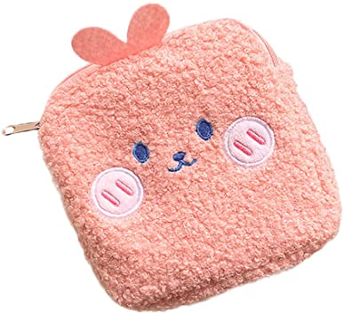 DOITOOL 1Pc Creative Period Bag Cute Sanitary Napkin Bag Small Sanitary Pads Pouch Sanitary Purse for Teens Girls Women ( Pink )