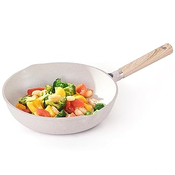 CAROTE 26CM Nonstick Pan Granite Stone Frying Pan Non Stick Skillet Omelette Fry Pans with Healthy Stone Cookware, PFOA Free