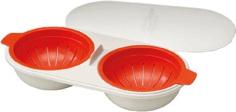 Joseph Joseph M-Cuisine Microwave Egg Poacher, Orange/Beige