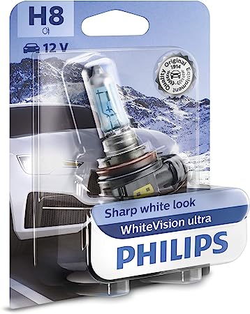 Philips WhiteVision ultra H8 car headlight bulb, single blister