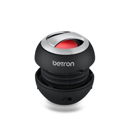 Betron BPS60 Wireless Bluetooth Speakers, Rechargeable Compact Portable Mini Travel Speaker for Bluetooth enabled iPhone iPad Tablets iPod Mp3, Samsung HTC Nokia Blackberry - Black