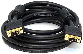 Monoprice 15ft Super VGA M/M CL2 Rated (For In-Wall Installation) Cable w/ Ferrites (Gold Plated)