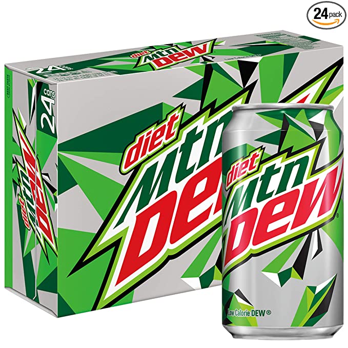 Diet Mountain Dew Cans, 12 Fl Oz (Pack of 24)