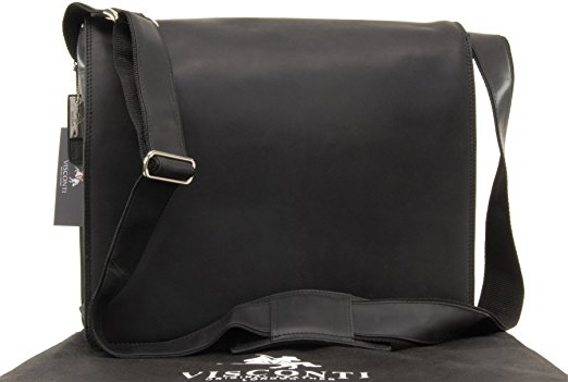 Visconti XL Messenger Bag A4 Plus - Hunter Leather -16054 - Harvard XL - Oil Black