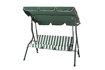 Sunjoy Coral Coast Tortuga Cay 3-Seat Striped Adjustable Tilt Canopy Metal Swing