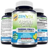 ZenVita Formulas 95 HCA Pure Garcinia Cambogia Extract - Highest Potency Extremely Powerful NEW and IMPROVED Formula 90 Capsules Maximum Strength Natural Weight Loss Supplement Appetite Suppressant Fat Burner and Carbs Blocker