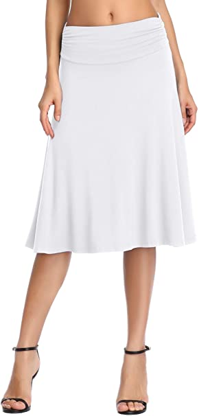 Urban CoCo Women's Ruched Waist Stretchy Flared Yoga Skirt