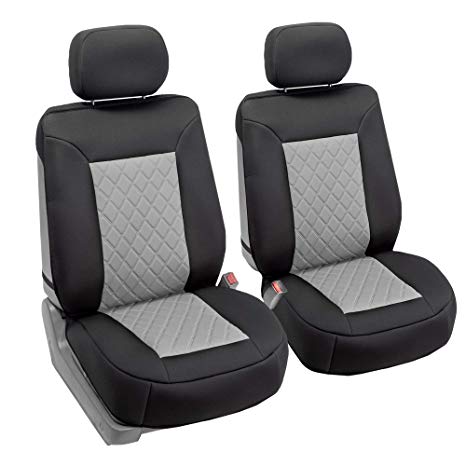 FH Group FB088102 Neosupreme Car Seat Cushion Deluxe Quality, Water Resistant, Non-Slip Backing, Easy Installation, Gray/Black Color - Fit Most Car, Truck, SUV, or Van
