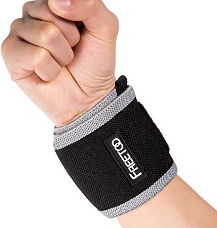 FREETOO Wrist Straps Adjustable Wrist Support Wraps with Thumb Loop for Bodybuilding Weightlifting Bench Press Boxing Training Gym Fitness for Men & Women