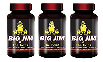 Penis Enlargement Pill Big Jim & The Twins Male Enhancement All Natural Formula 60 Pills Per Bottle (3)