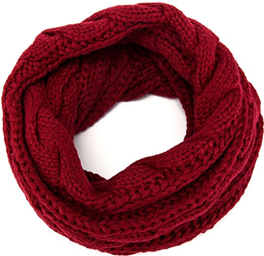 MOTINE Women's Winter Thick Ribbed Knit Warm Circle Loop Infinity Scarf