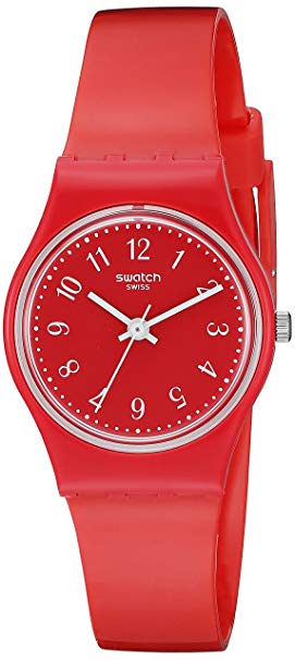 Swatch Women's LR127 Originals Analog Display Swiss Quartz Red Watch