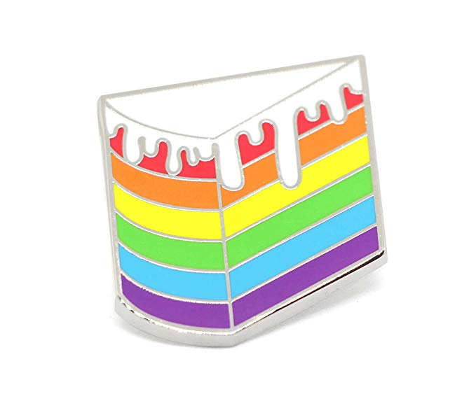 Compoco Gay Pride Lapel Pin Rainbow Cake Enamel Brooch LGBTQ Flag Accessory
